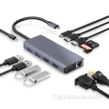 12 in 1 stazione di docking USB-C a HDMI Gigabit Ethernet